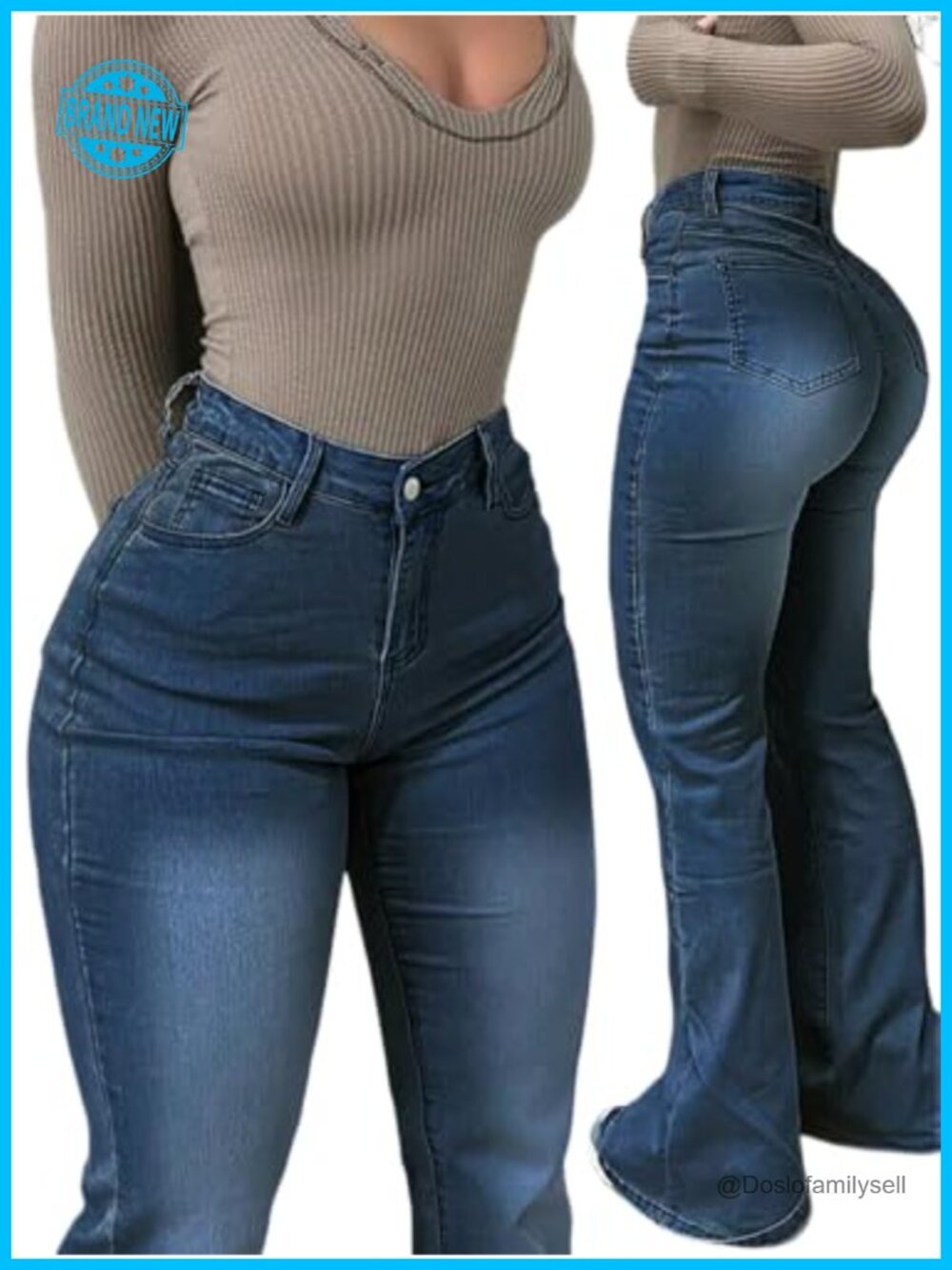 Women's High Waisted Flare Jeans Stretchy Denim Bootcut Y2K